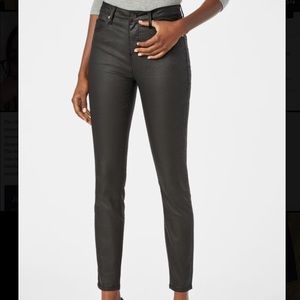 NWT JustFab Black Coated Highwaisted Skinny Jeans